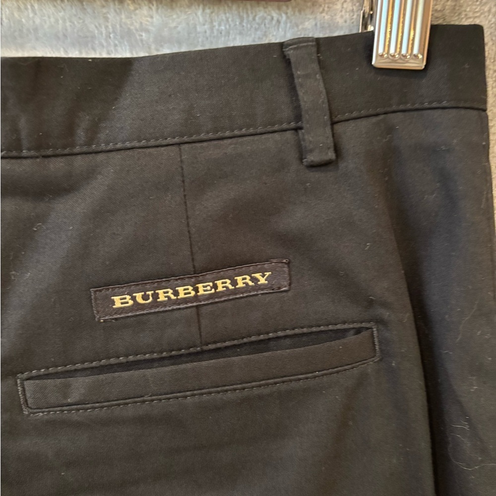 Burberry Golf Sz 8 Black Cropped Pants Nova Check Waistband - Picture 4 of 6